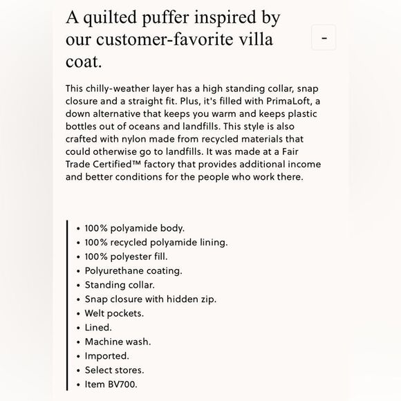 J. Crew Villa Puffer Coat with PrimaLoft. Size L. - Picture 13 of 15